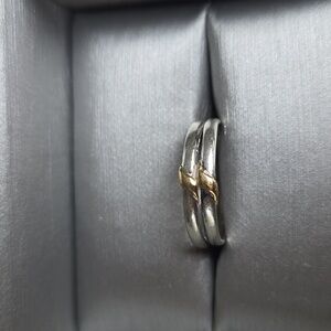 Vintage 925 Silver and Brass Women's Ring (Size 6)